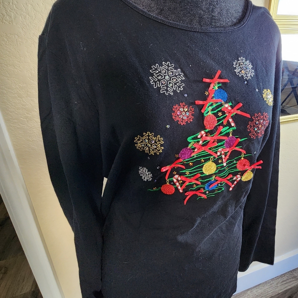 Tru tees women's Christmas tree Christmas shirt